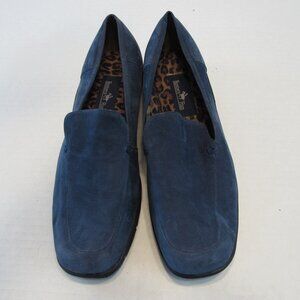 Hunters Run Blue Suede Slip On Vintage Loafers Size 10.5 WW Extra Wide